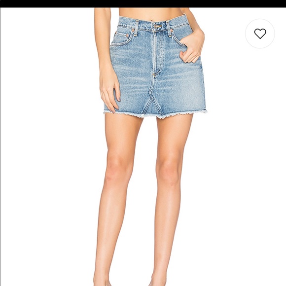 Agolde Quinn High Rise Denim Mini Skirt Size 27